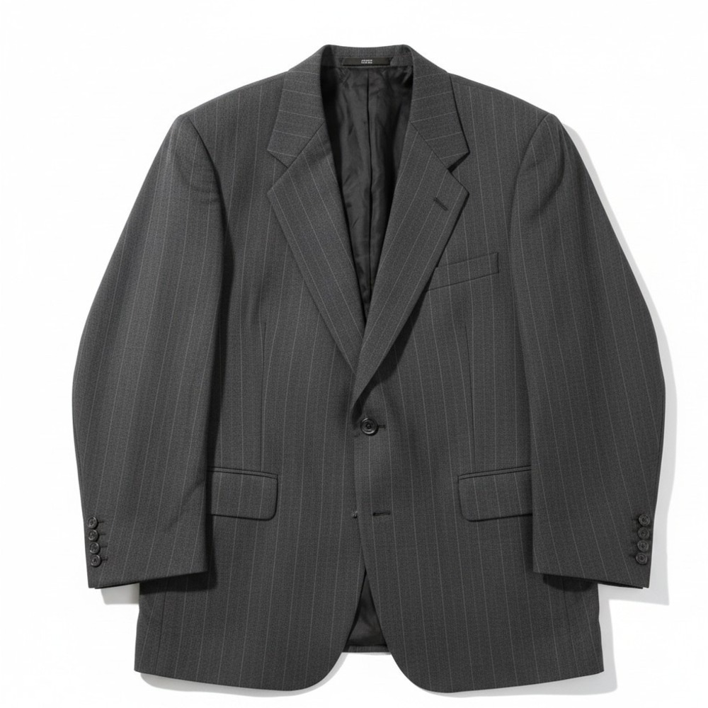 Kingsridge‎ Imperial Pinstripe Blazer, Charcoal Grey Suit Jacket USA, Men's 44R